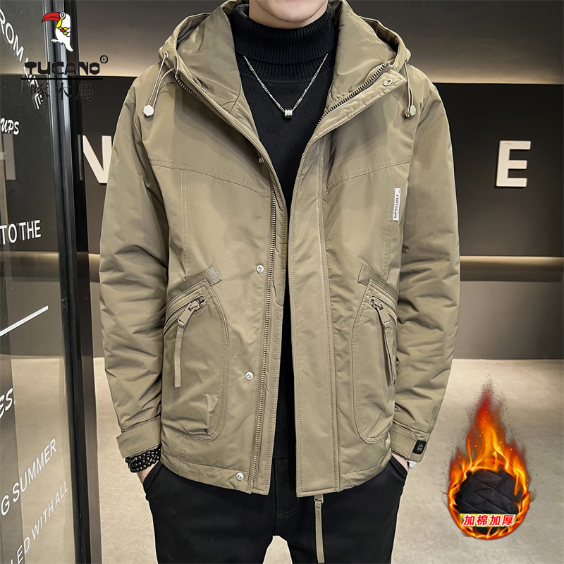 TUCANO/啄木鳥新款男装夹克中青年帅气秋季连帽宽松外套加棉加厚
