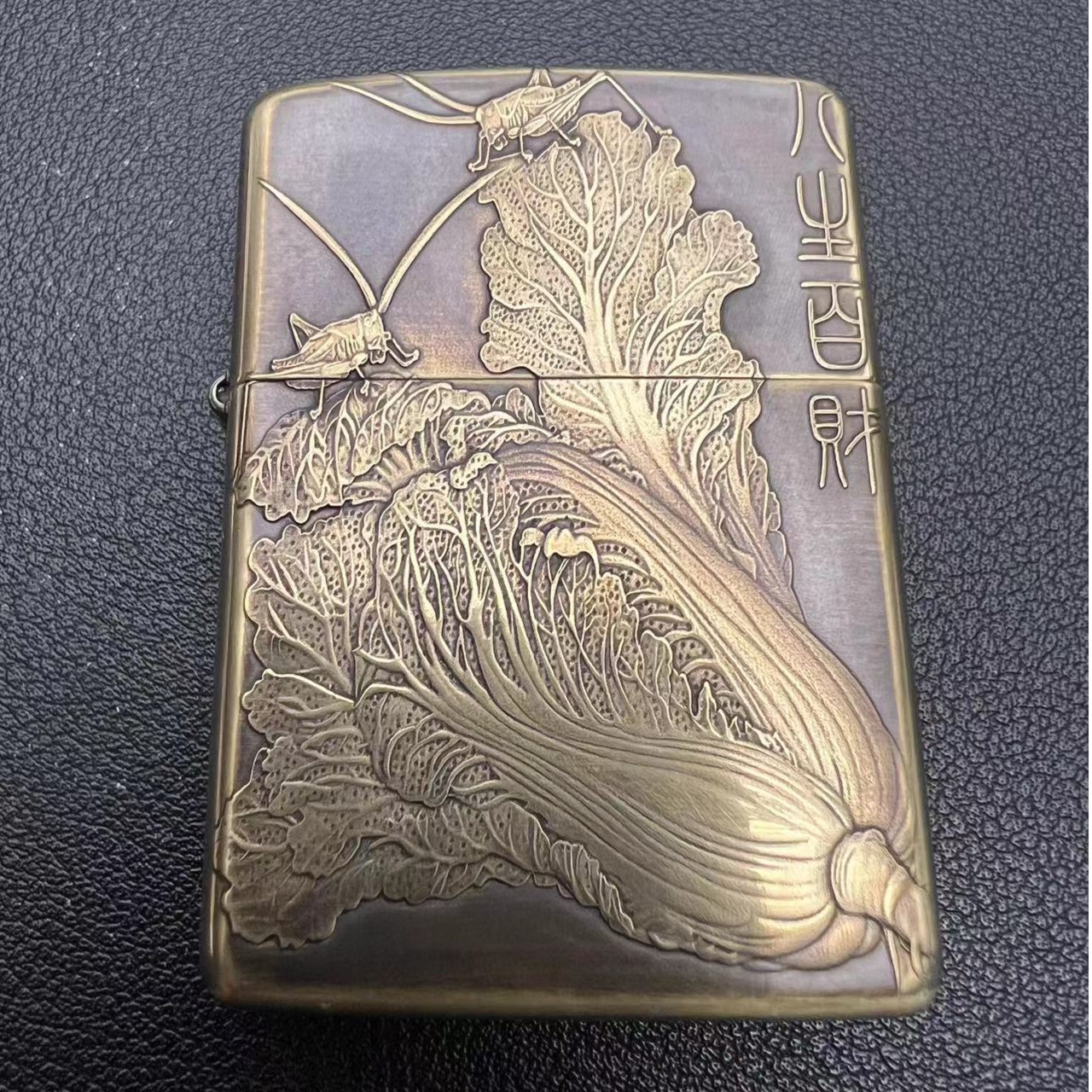 蝎子黄铜百财福禄盔甲机双面立体雕刻工艺防风煤油创意个性打火机