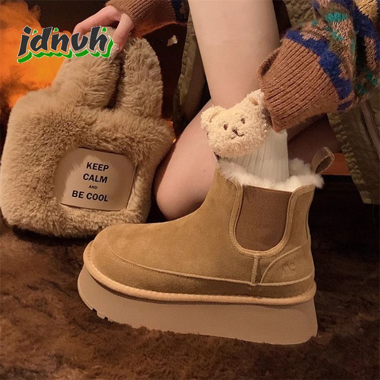 红蜻蜓牌新品雪地靴女款2023新款冬季桑坡村加绒加厚东北厚底女士