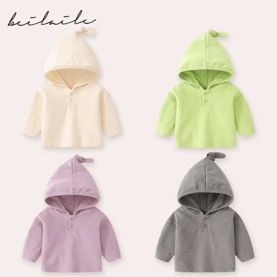 女童连帽男女儿童新款洋气过年新年宝宝拜年男童打底保暖秋冬