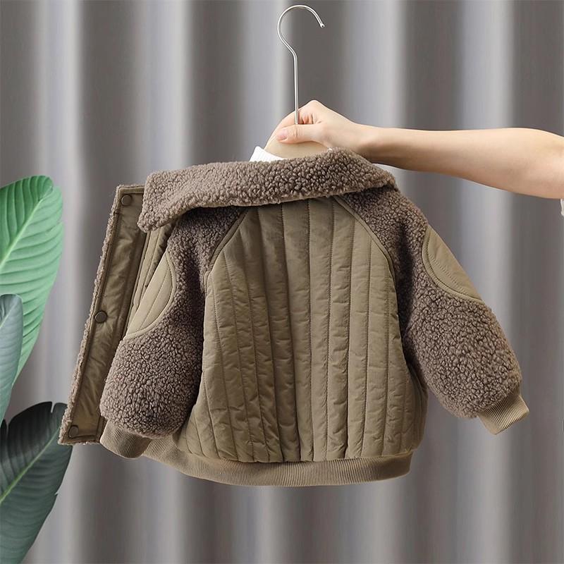 男童棉衣秋冬装2024新款儿童夹棉保暖休闲外套宝宝冬季炸街毛毛衣