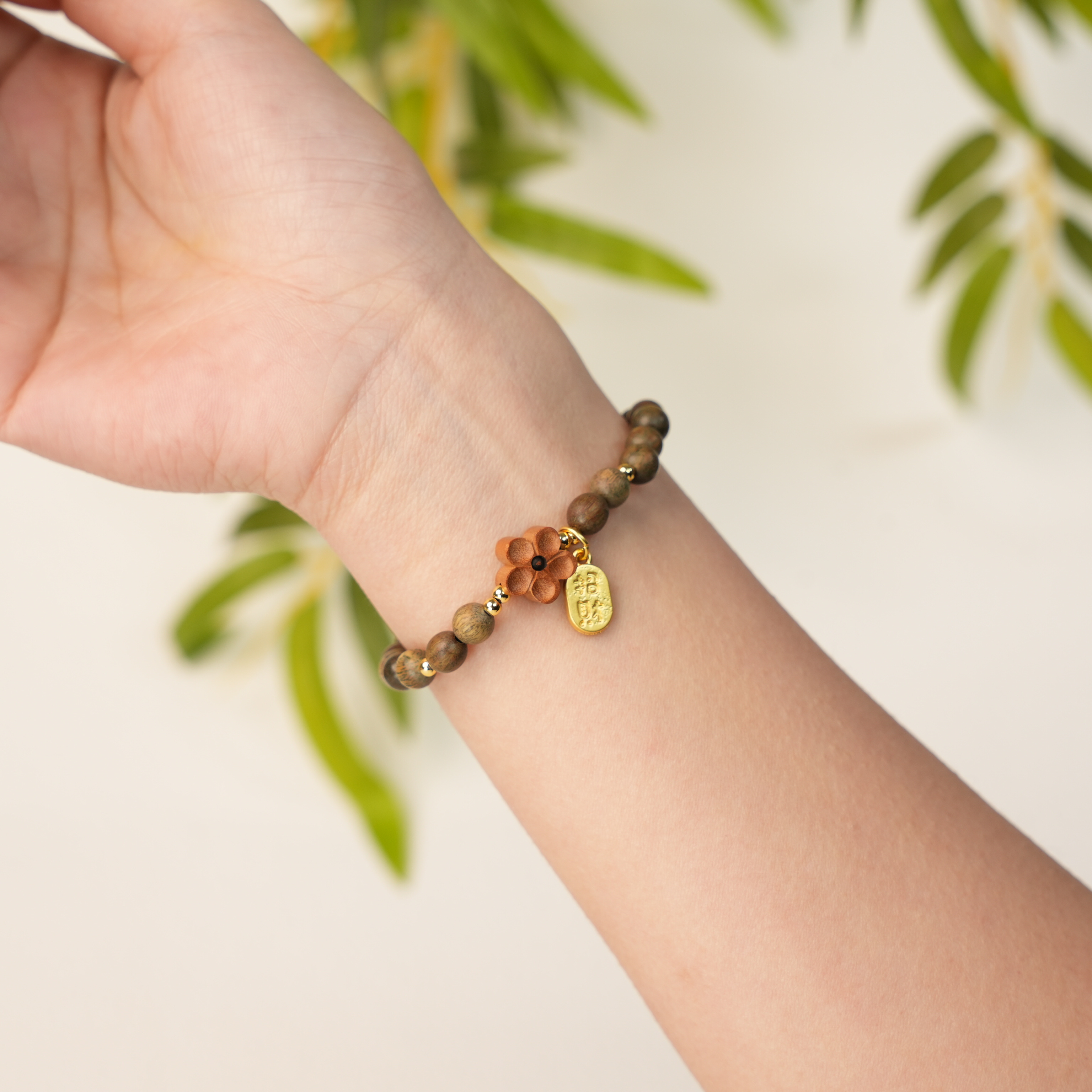 【春桃纳福】6mm天然阿根廷绿檀单圈文玩檀香手串女生佛串手链