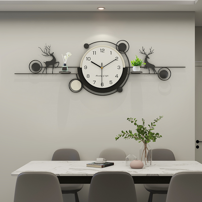福鹿纳福--恋妆创意简约大气静音钟表客厅时钟时尚挂墙网红挂钟