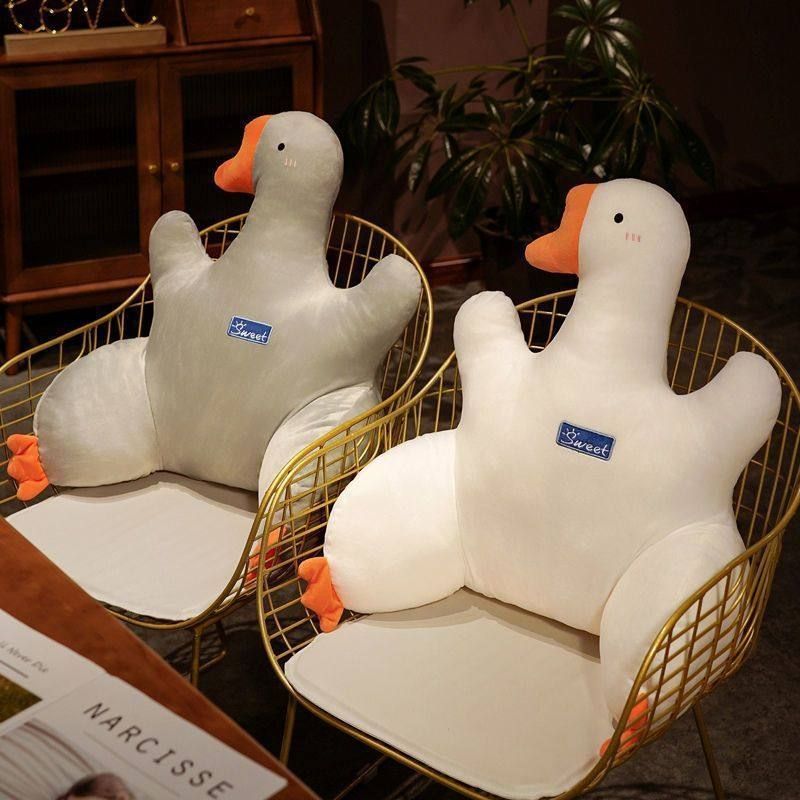 大白鹅靠垫办公室座椅腰靠护腰久坐腰枕靠背垫汽车座椅靠枕垫