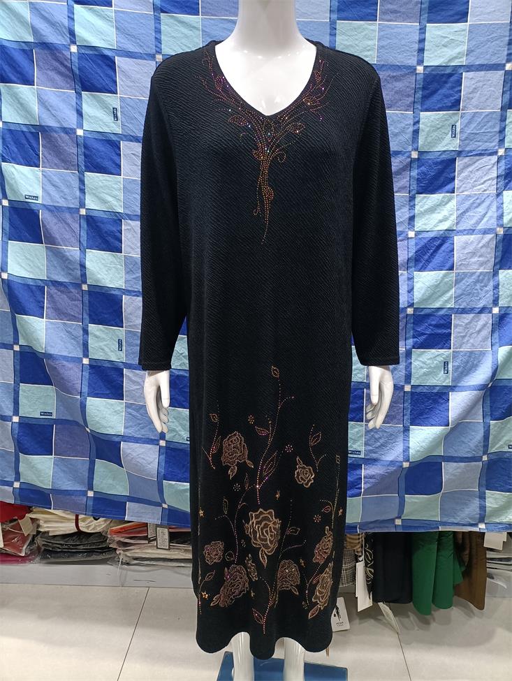 大码醋酸提花面料36588款连衣裙（裙长120厘米）