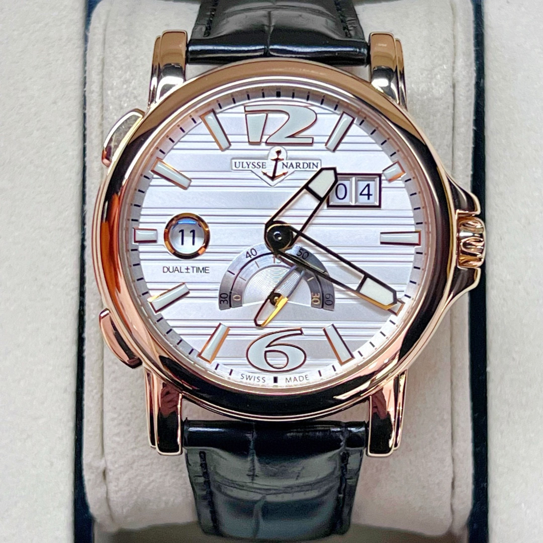 99新 Ulysse Nardin/雅典 GMT系列246-55B-60 42mm 18k玫瑰金男表