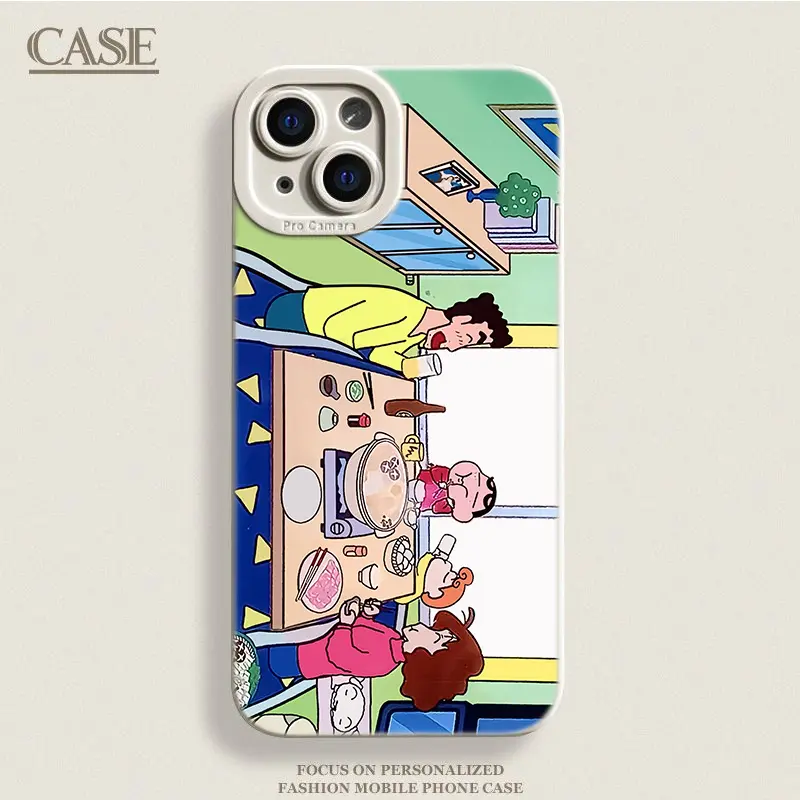 蜡笔小新一家iphone15/14promax手机壳苹果13全包12/11软壳xr防摔