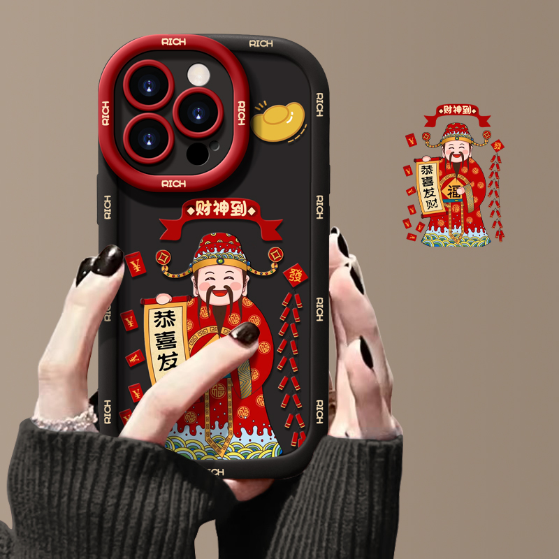 财源滚滚苹果15手机壳iPhone15promax女款14新13保护壳泡芙壳全包