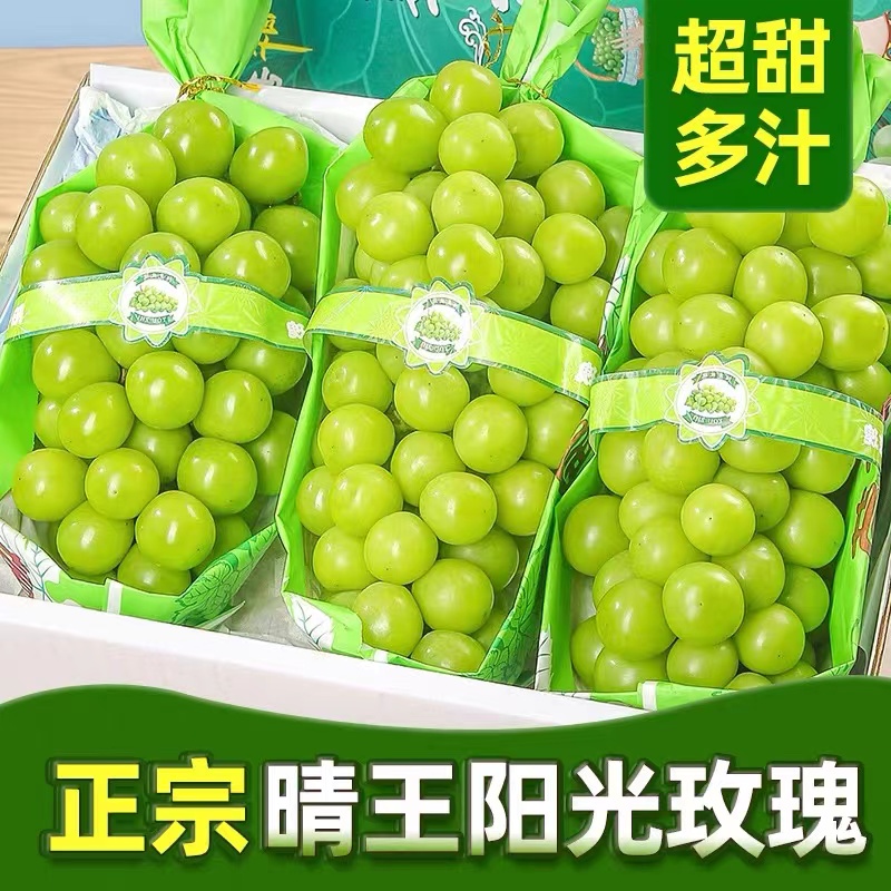 阳光玫瑰葡萄新鲜水果当季整箱5斤无籽青提子水晶晴王香印现摘甜
