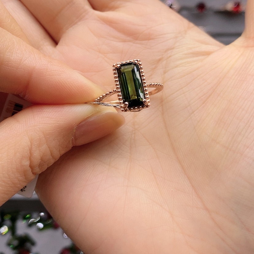 【闪购商品】碧玺戒指银S925镶嵌