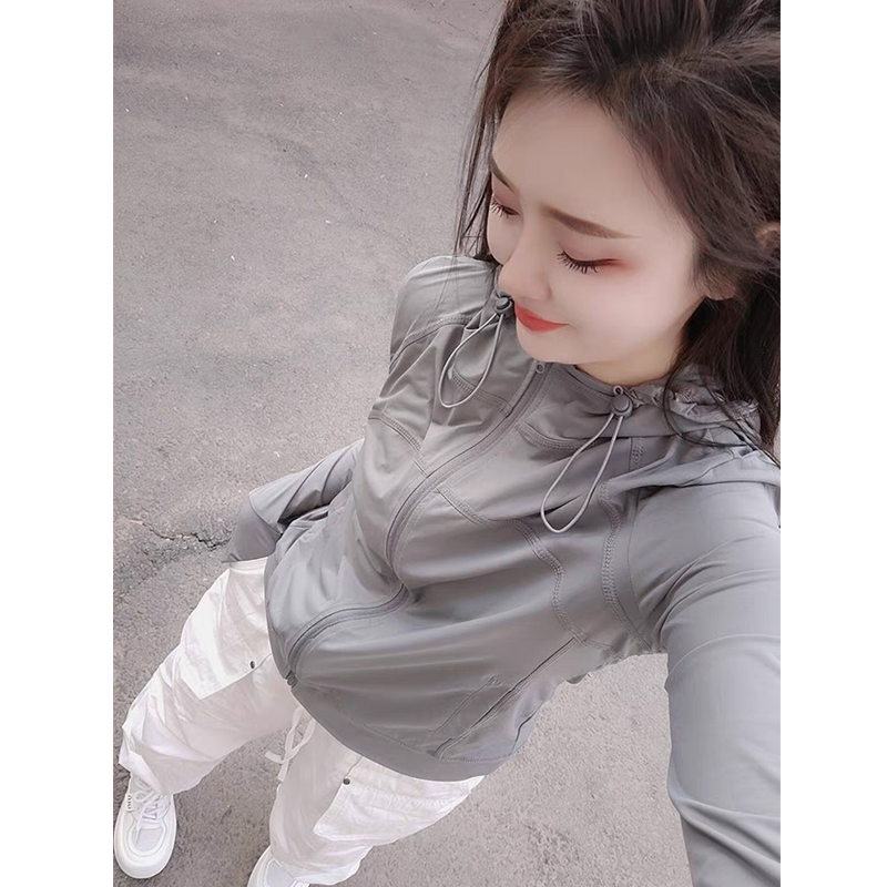 韩系高级感休闲百搭防晒连帽外套女2024夏季新款纯色宽松长袖上衣
