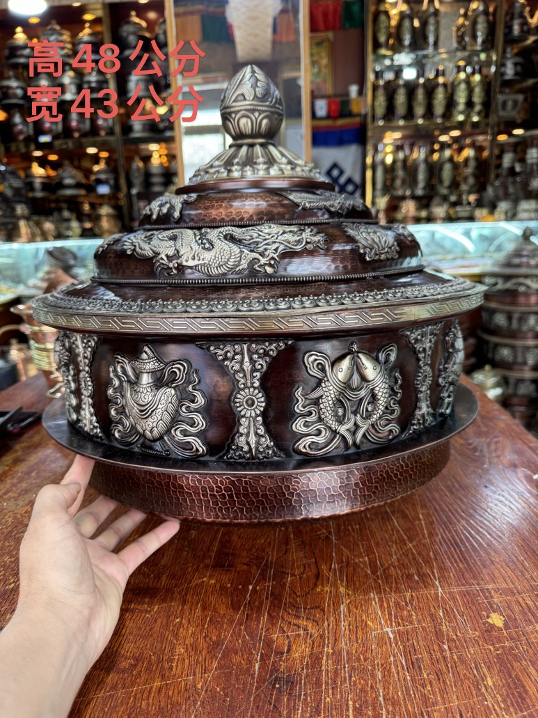 少数民族藏式手工铜锅户外大口径锅具