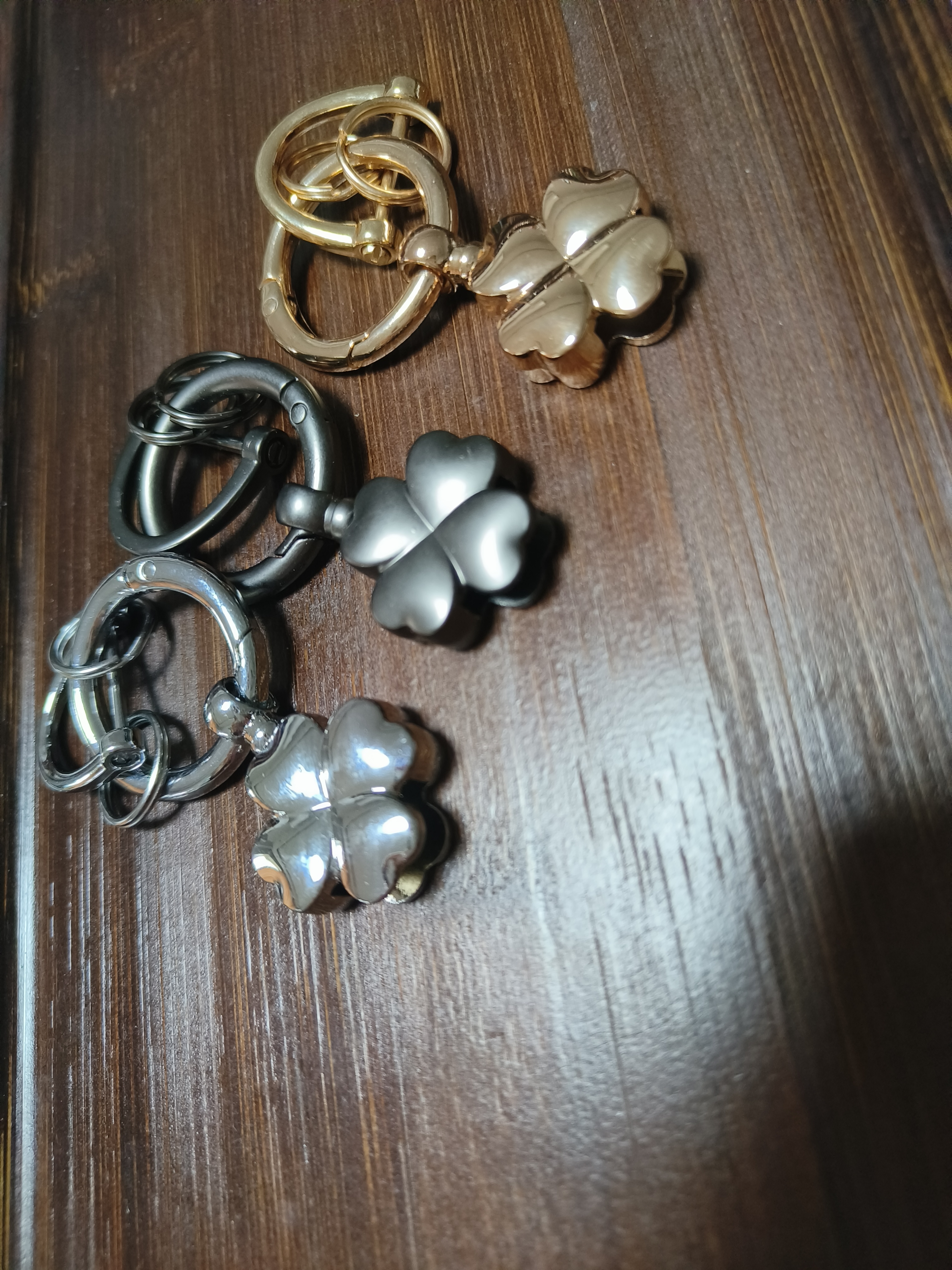 金属镀色光面四叶草造型钥匙扣配件