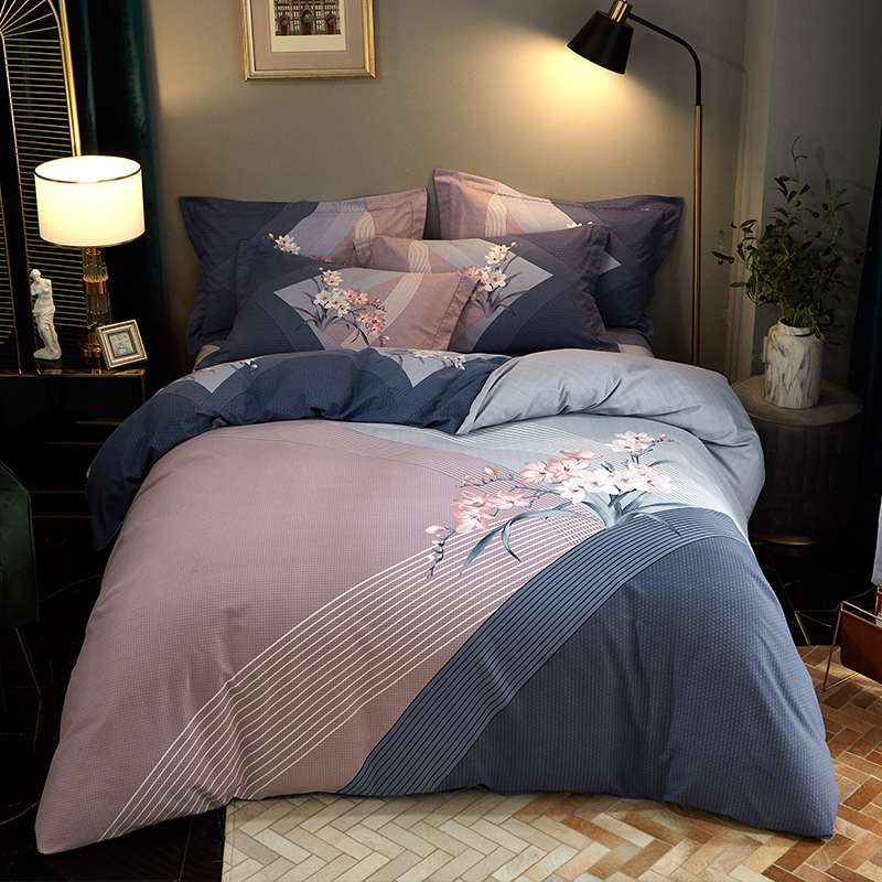 加厚磨毛纯棉四件套秋冬保暖床上用品全棉印花被套被罩斜纹亲肤