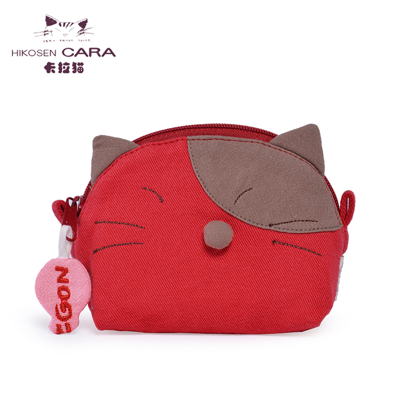 HIKOSEN CARA卡拉猫零钱包日系可爱猫咪2024新款硬币耳机收纳卡包