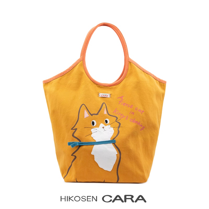 HIKOSEN CARA卡拉猫帆布单肩包女棉质糖果色森系日本女购物水桶袋