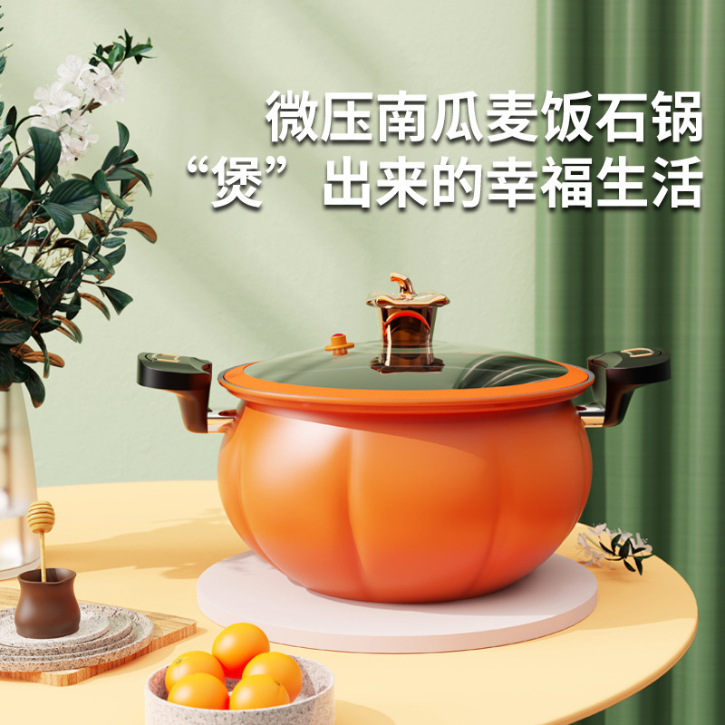南瓜锅微压锅家用网红新款煲汤锅多功能不粘锅微压锅大容量压力锅