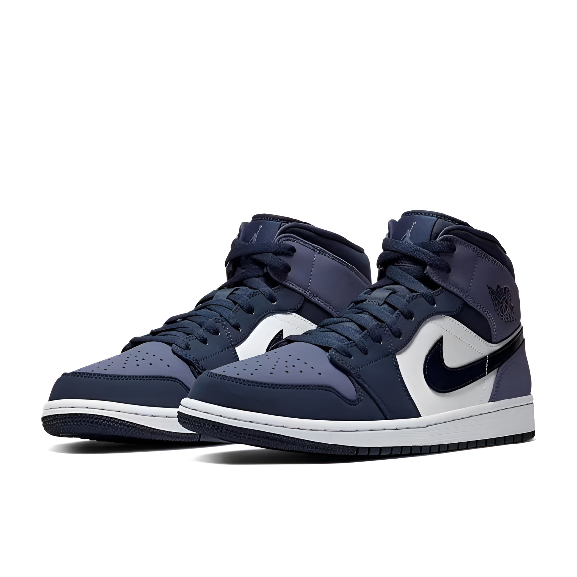 Air Jordan 1 Mid AJ1桑德紫黑紫脚趾男子中帮休闲板鞋554724-445