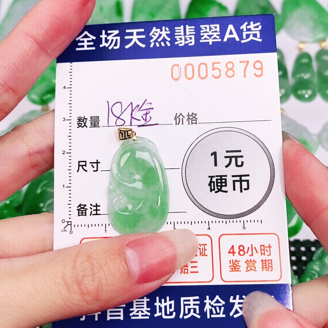 【闪购商品】翡翠颈饰18K金镶嵌5879