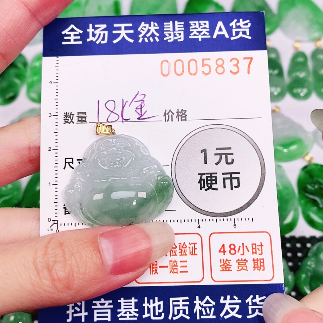 【闪购商品】翡翠颈饰18K金镶嵌5837