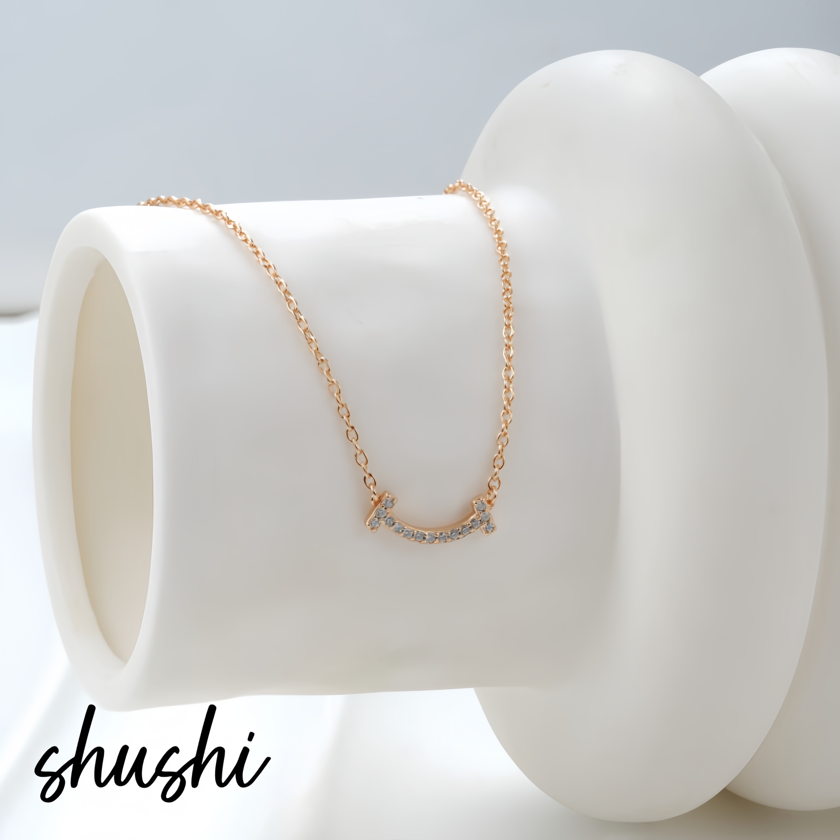 铜合金锆石手链 时尚百搭经典轻奢气质微笑手链6975（17+3ｃｍ）