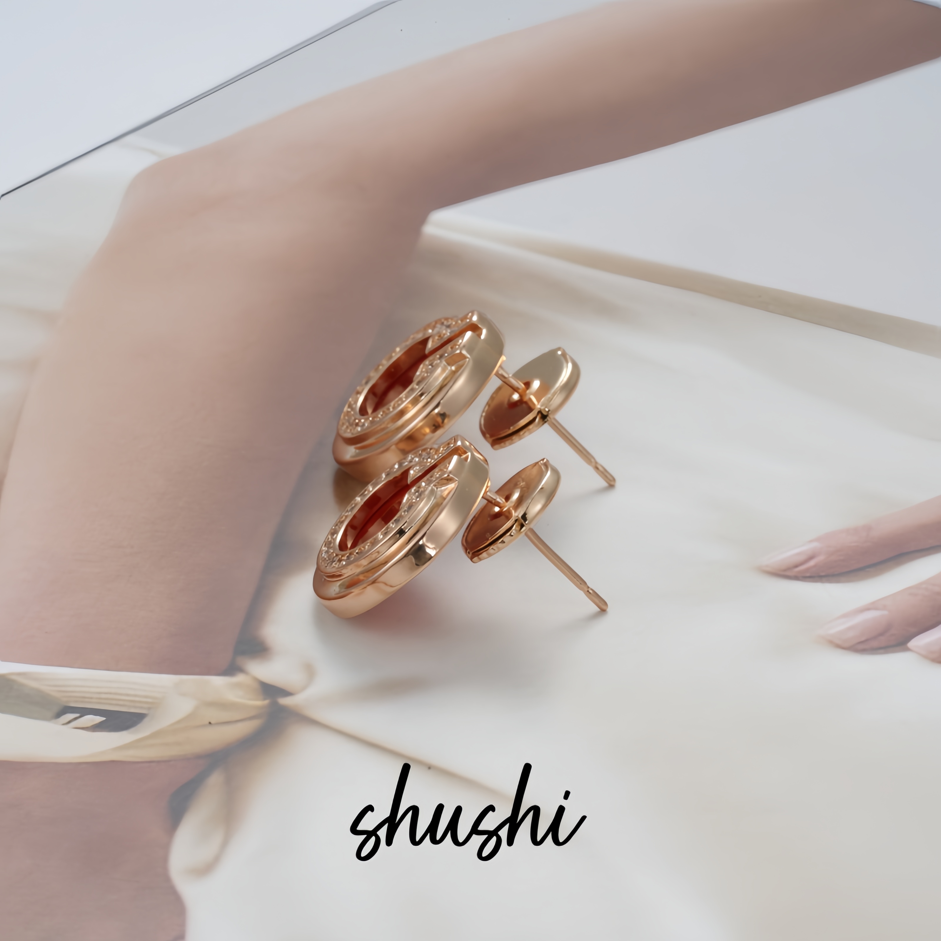 铜合金锆石耳饰 时尚百搭经典轻奢气质个性耳环7224