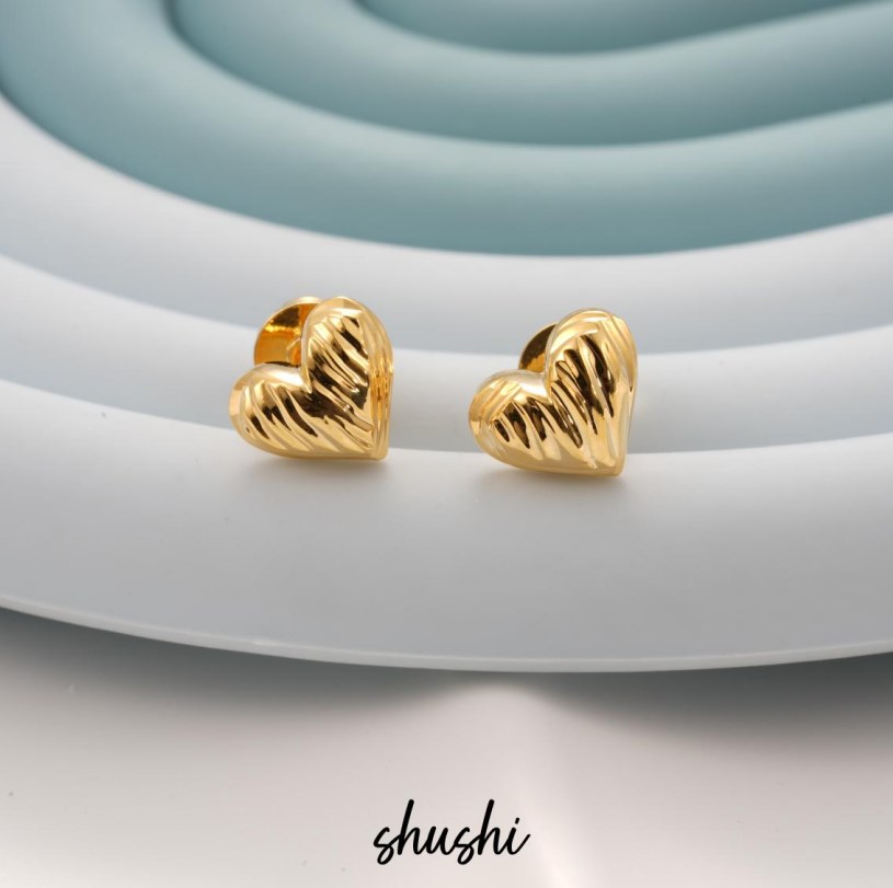 铜合金耳饰 手工气质轻奢时尚复古法式优雅素款耳环6434