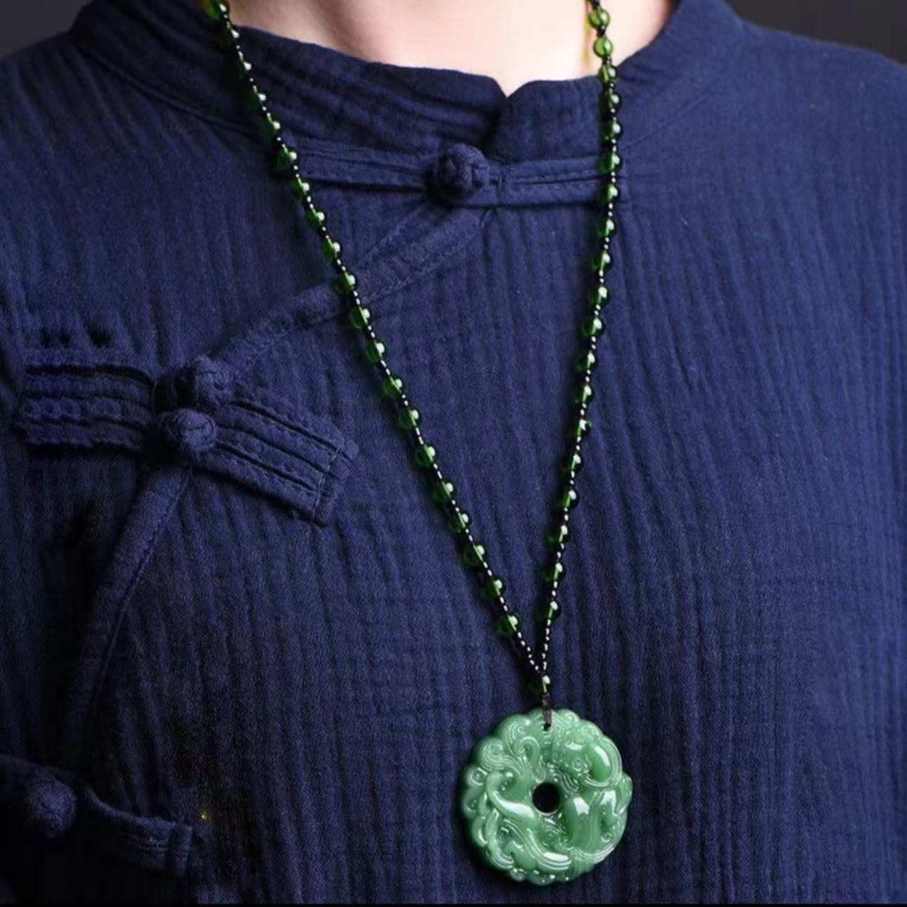 非金属仿水晶项链  貔貅挂坠时来运转吊坠平安扣吊坠项链饰品