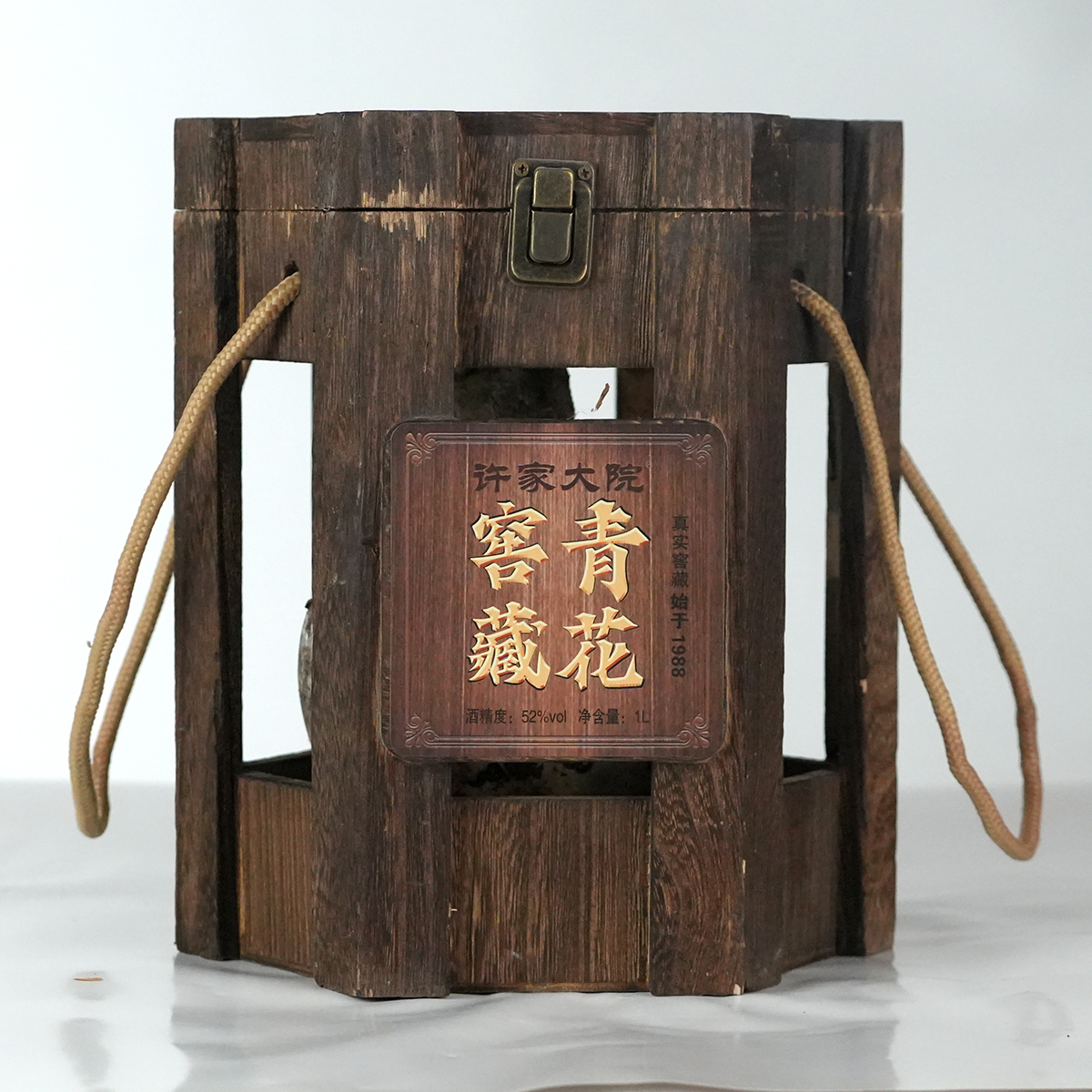 许家大院青花窖藏酒纯粮固态手工酿造1L恒温窖藏6粮原浆52度1L