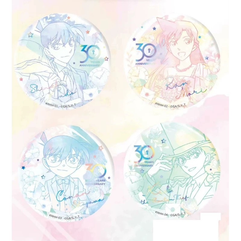 卡游正版名侦探柯南30周年徽章庆典水彩画风怪盗基德毛利兰周边