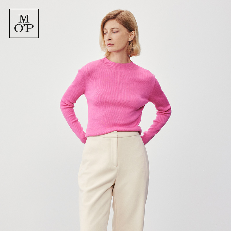 Marc O'Polo/MOP秋冬新款百搭修身显瘦半高领绵羊毛长袖打底衫女