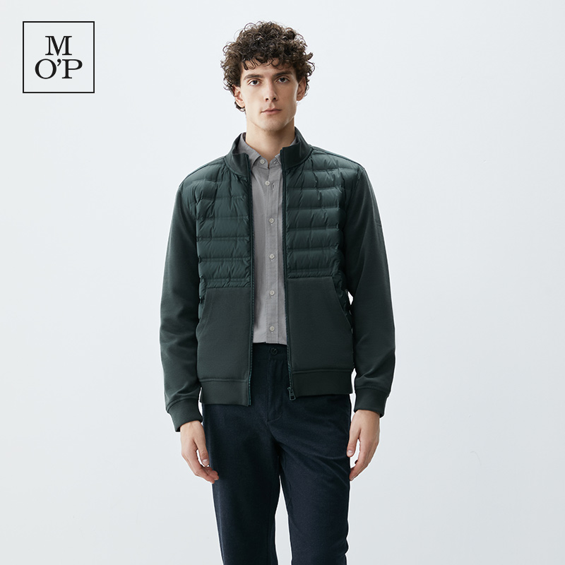 Marc O'Polo/MOP【商场同款】秋冬新款白鹅绒拼接卫衣轻薄羽绒服男