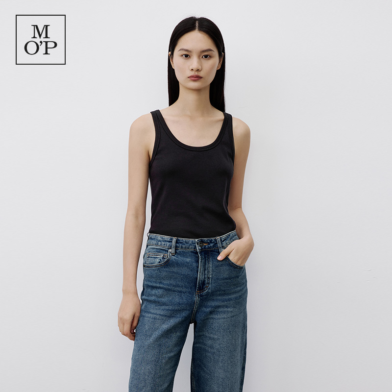 Marc O'Polo/MOP【高能感穿搭】圆领纯棉无袖T恤简约t美式背心女
