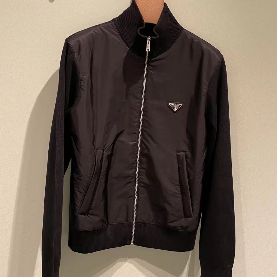 未使用 Prada/普拉达 男款立领拼接夹克外套时尚休闲经典百搭