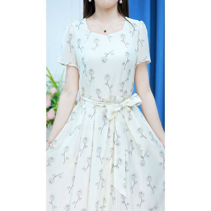 OS-23A100-39时尚显白修身方领收腰女装连衣裙M-5XL