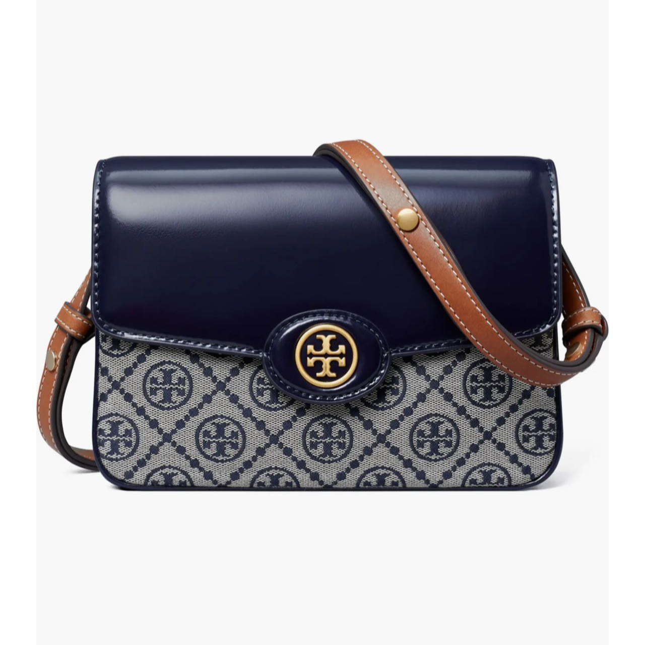 Tory Burch/汤丽柏琦专柜款蓝翻盖豆腐包斜挎包152306 21*6*16.5