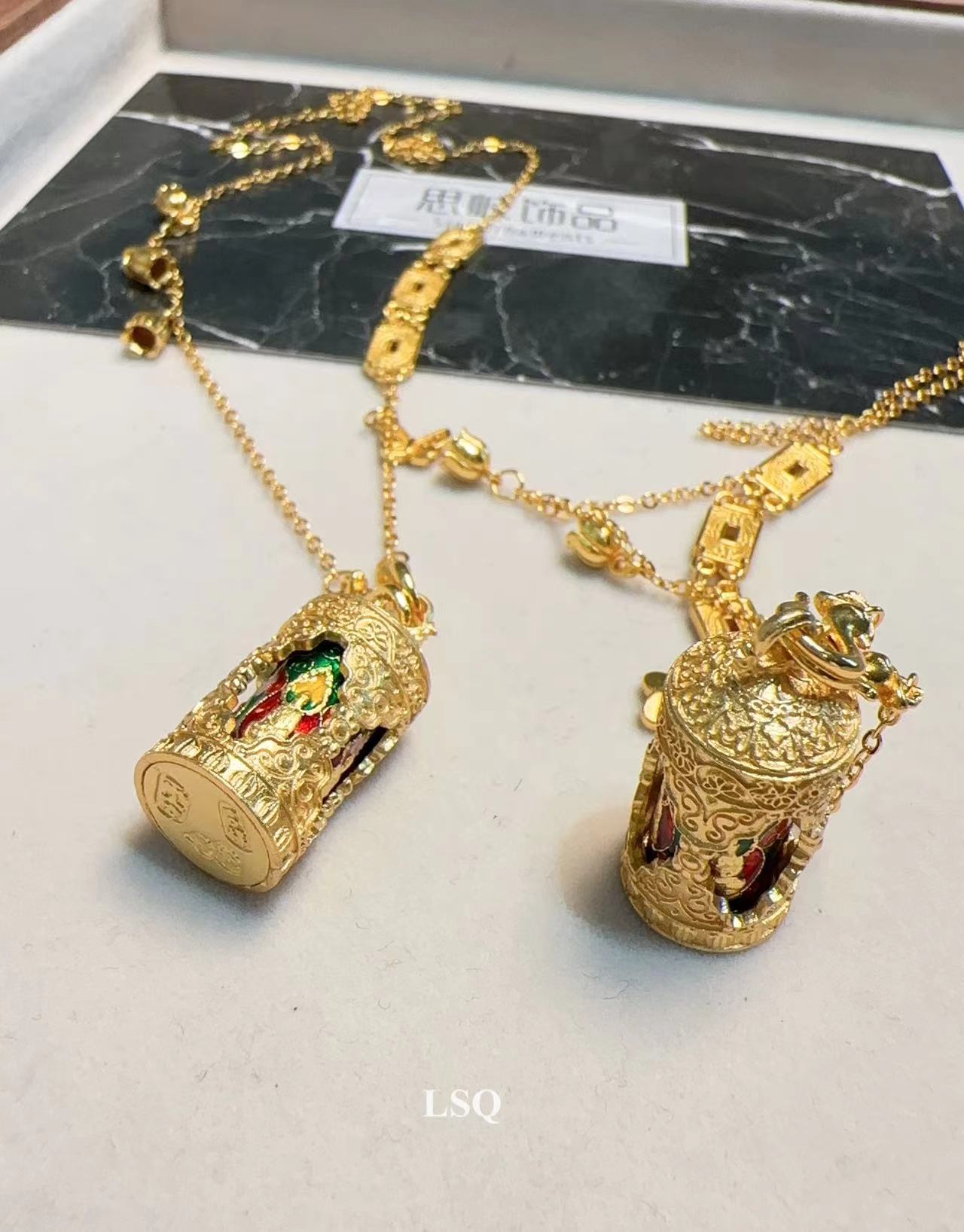 铜合金项链 SQ新中式24秋冬-四面佛链花流苏可转项链5109