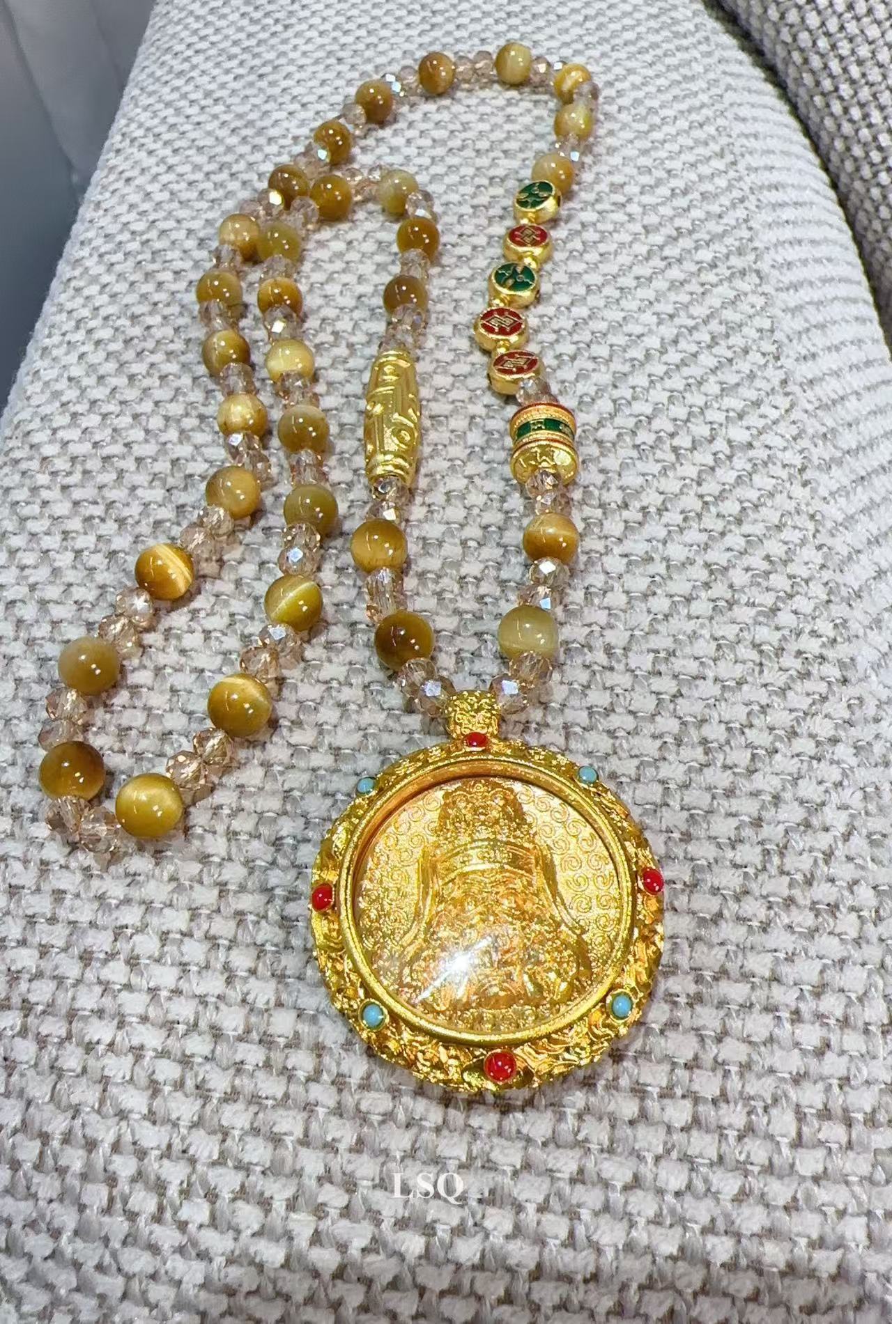 铜合金珐琅项链 双十一暴款-扎基拉母五路财神手工原创项链5315