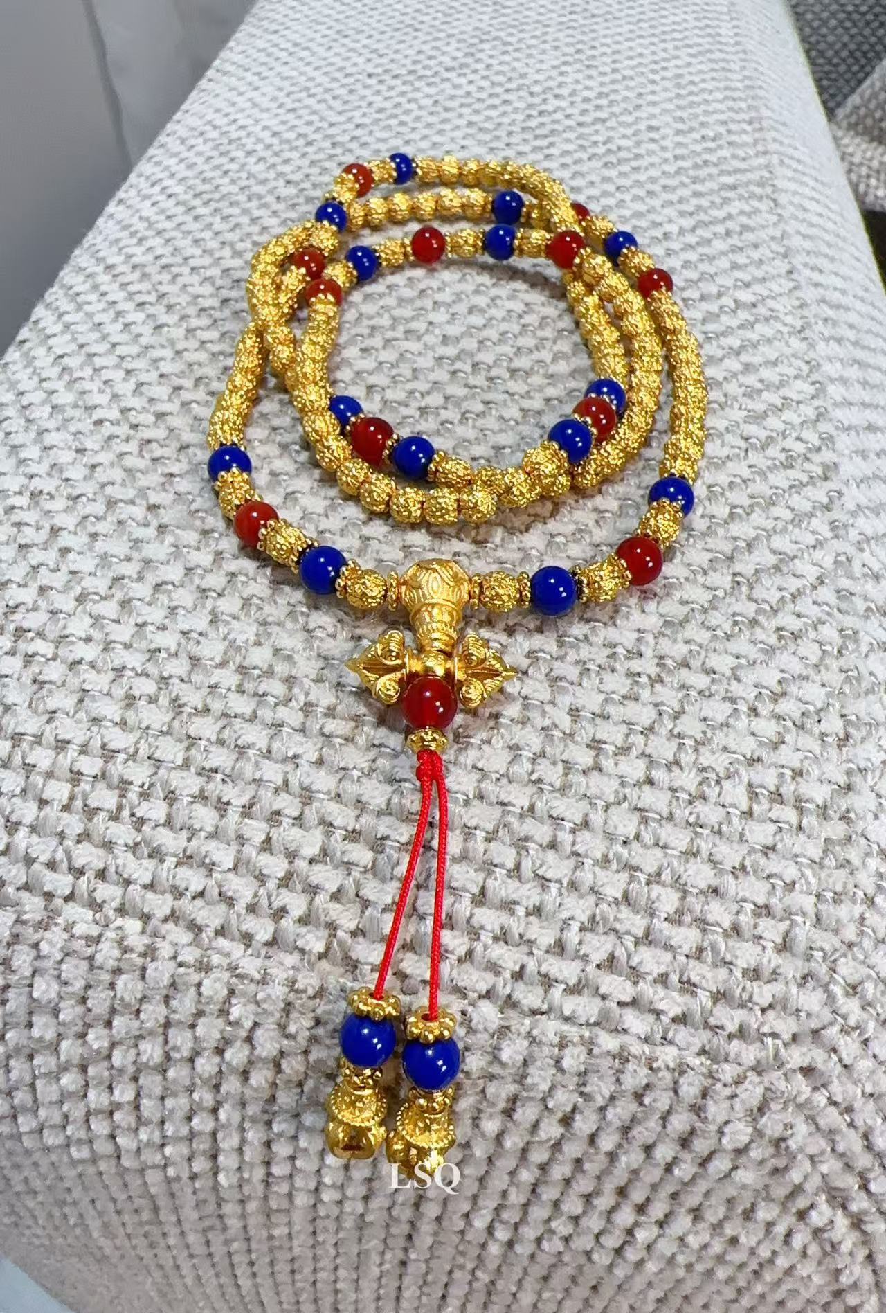 铜合金项链 SQ思岐新中式-时尚轻奢复古核 桃珠多宝项链5427