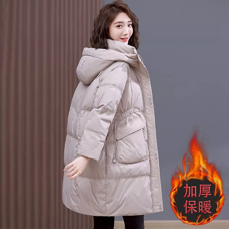 酷林森琪妈妈冬季中长款棉服棉衣女加厚2023新款时尚大码棉袄外套