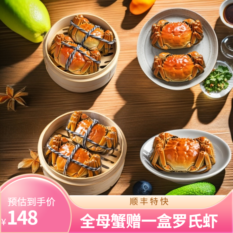 （活蟹现发）全母蟹10只装【2.0-1.7两】福利款.顺丰包邮