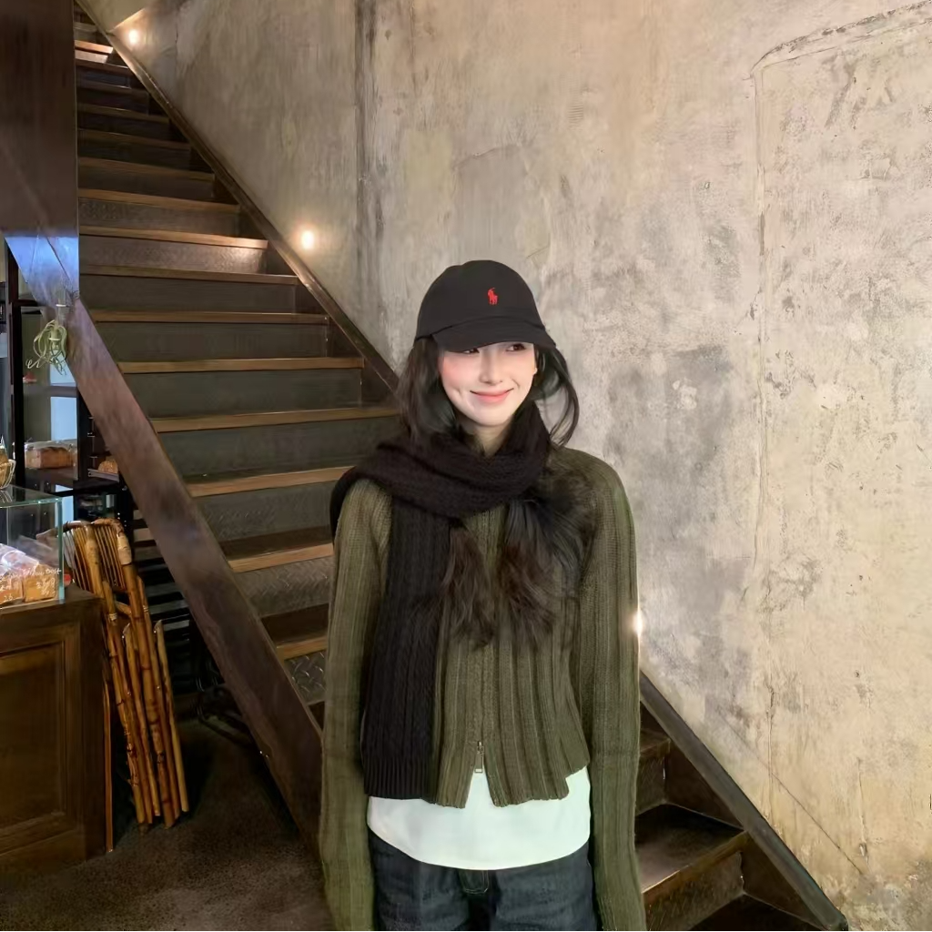 橄榄绿双拉链短款毛衣女2024冬季新款高级感软糯超好看针织衫上衣