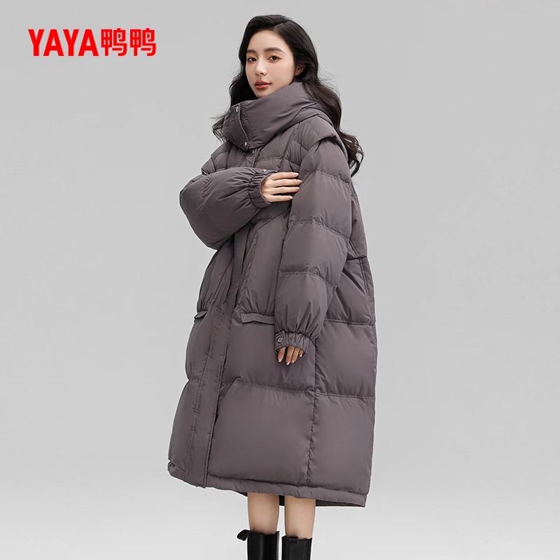羽绒服女士2024秋冬新品过膝中长款连帽韩版加厚YE3B604533L棉袄