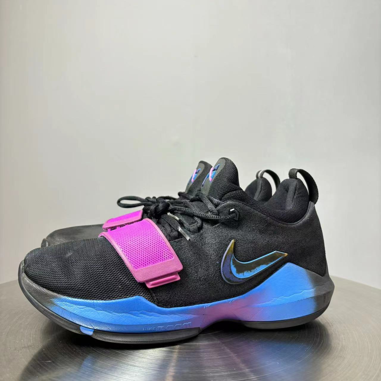 90新 NIKE/耐克 42.5码 PG1黑蓝 篮球鞋 非原盒