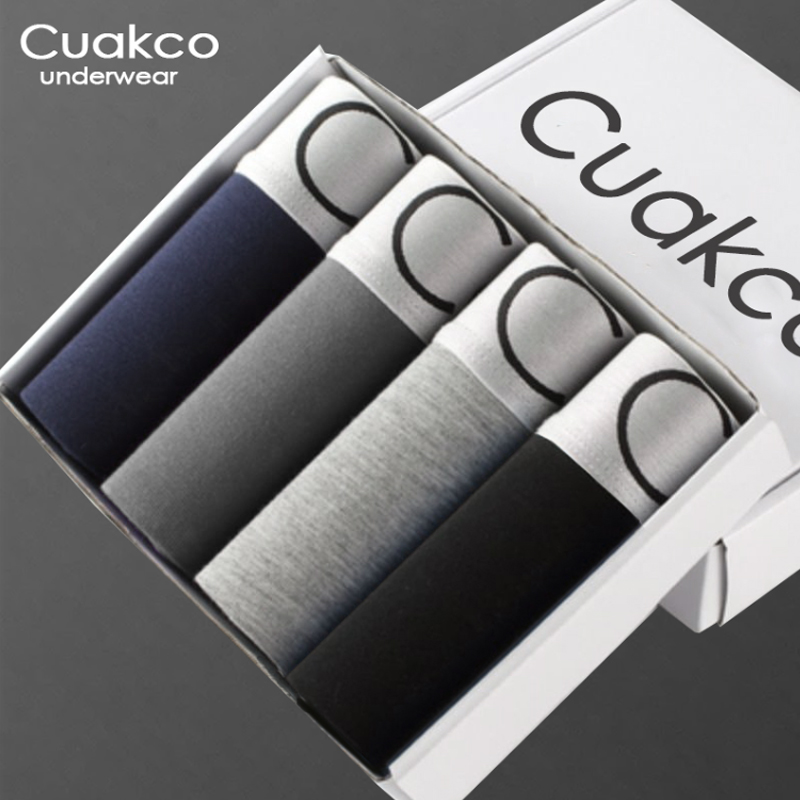 4条装男士内裤平角裤青年裤头透气简约裤头中腰轻柔透气男士内裤