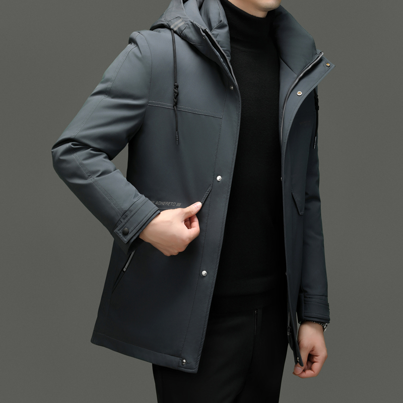 男款羽毛绒服冬季2023新款休闲轻薄短款秋冬加厚保暖男士外套加绒