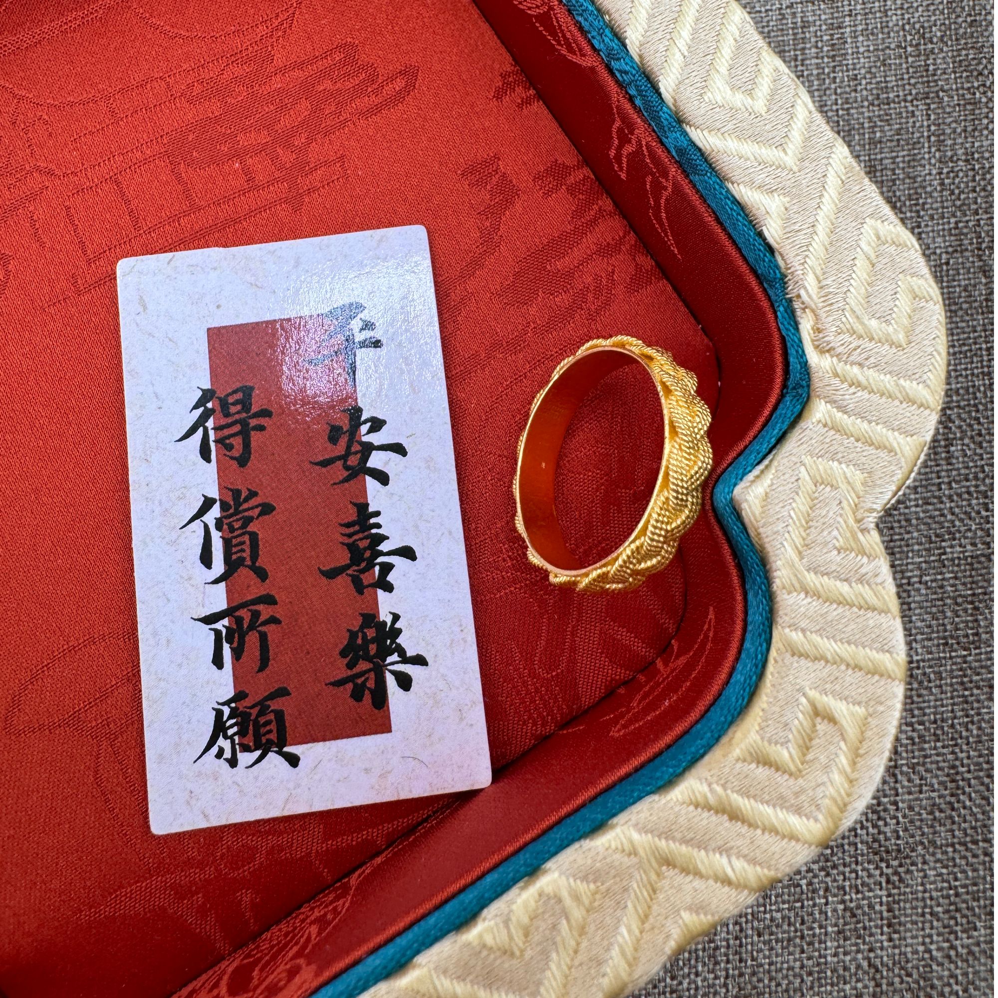 蜜伽珠宝 足金999 古法錾刻【麻花戒】轻奢时尚