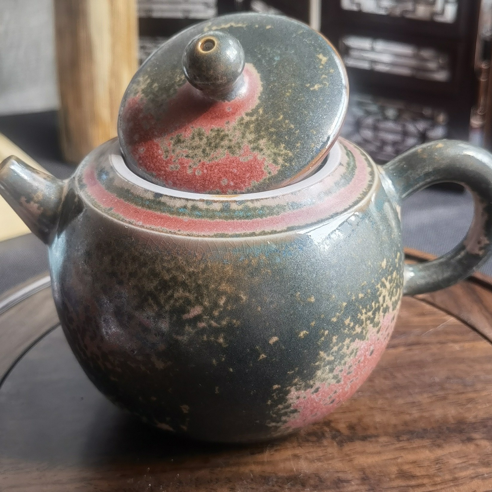 中国钧瓷 炉钧釉泡茶壶