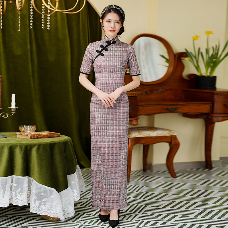 大码夏季日常旗袍时尚清新文艺改良少女显瘦年轻款连衣裙