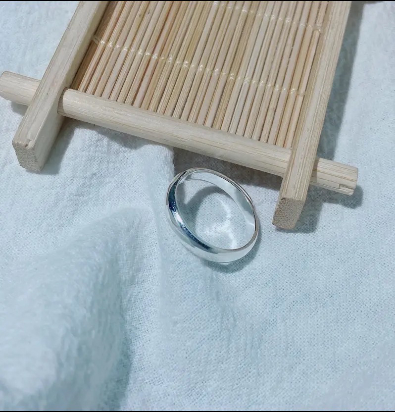 足银戒指 足银990 素圈经典百搭活口戒指